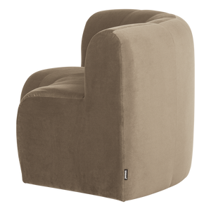 WOOOD Mojo Base eetbank halfronde hoek rugleuning velvet Khaki