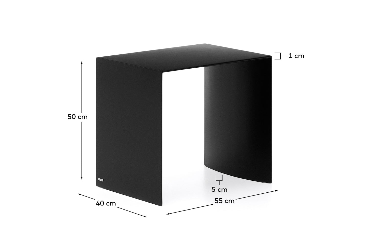 Kave Home Litto bijzettafel 55x40 cm Black