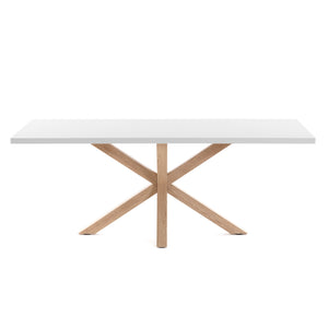 Kave Home Argo eettafel rechthoek 200x100 cm White/Natural