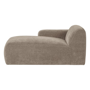 WOOOD Mojo Base chaise longue bank arm links rib Donkerzand