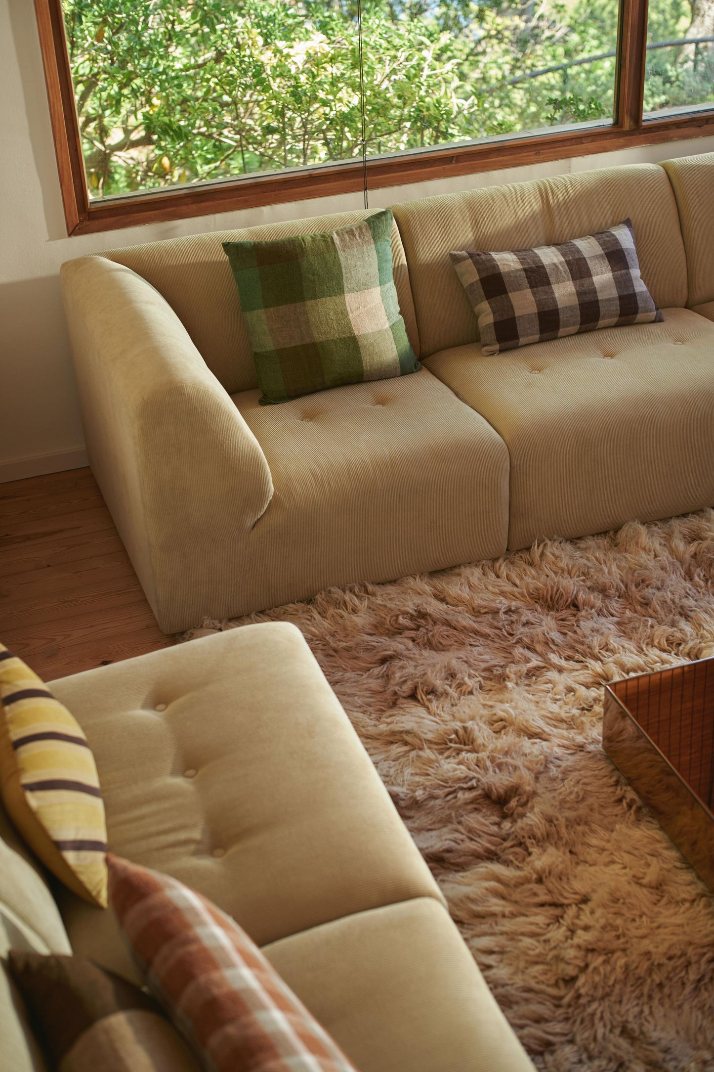 HKliving Vint bank middle Linen Army Green