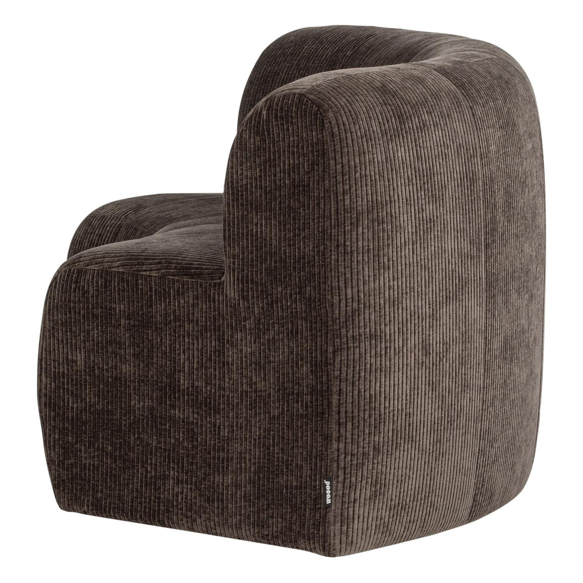 WOOOD Mojo Base eetbank halfronde hoek rugleuning rib Bruin