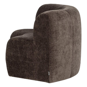 WOOOD Mojo Base eetbank halfronde hoek rugleuning rib Bruin