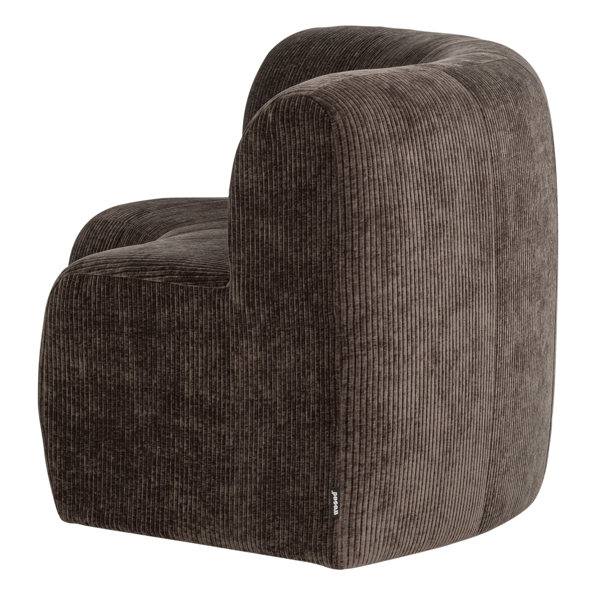 WOOOD Mojo Base eetbank halfronde hoek rugleuning rib Bruin