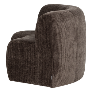 WOOOD Mojo Base eetbank halfronde hoek rugleuning rib Bruin