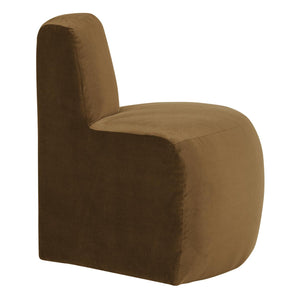 WOOOD Mojo Base eetbank hoek rond rugleuning velvet Honinggeel