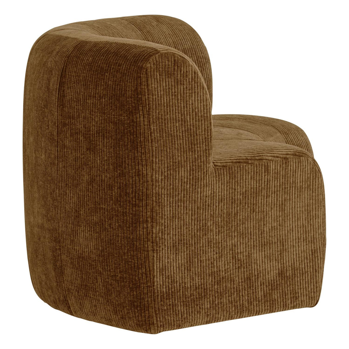 WOOOD Mojo Base eetbank halfronde hoek rugleuning rib Honinggeel
