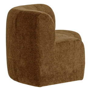 WOOOD Mojo Base eetbank halfronde hoek rugleuning rib Honinggeel