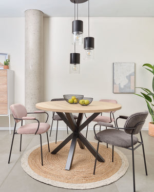 Kave Home Argo eettafel rond Ø120 cm Natural/Black