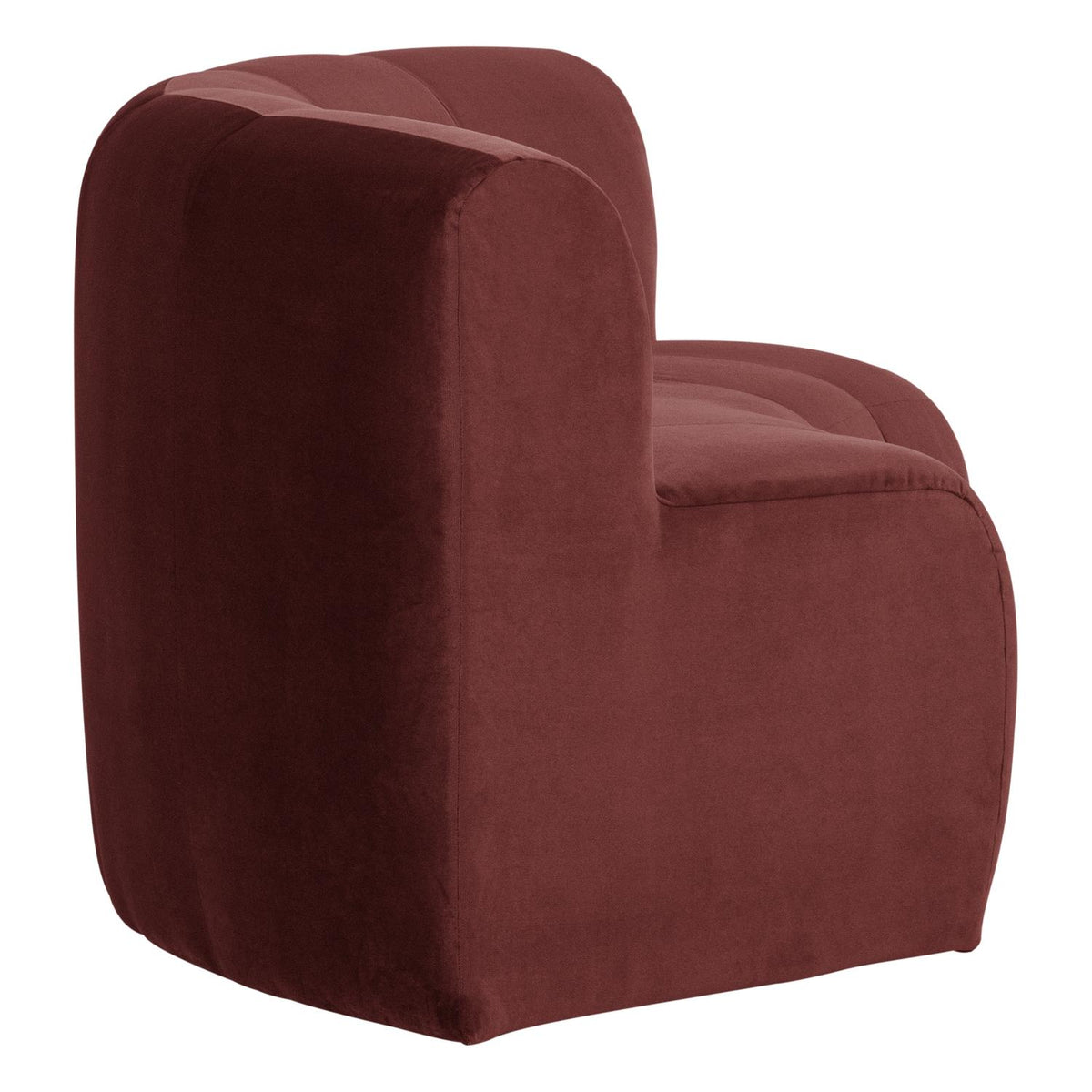 WOOOD Mojo Base eetbank halfronde hoek rugleuning velvet Kastanjebruin