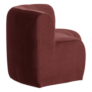 WOOOD Mojo Base eetbank halfronde hoek rugleuning velvet Kastanjebruin