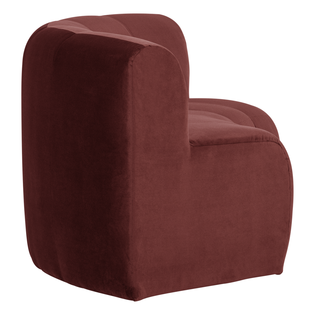 WOOOD Mojo Base eetbank halfronde hoek rugleuning velvet Kastanjebruin