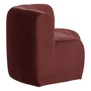 WOOOD Mojo Base eetbank halfronde hoek rugleuning velvet Kastanjebruin