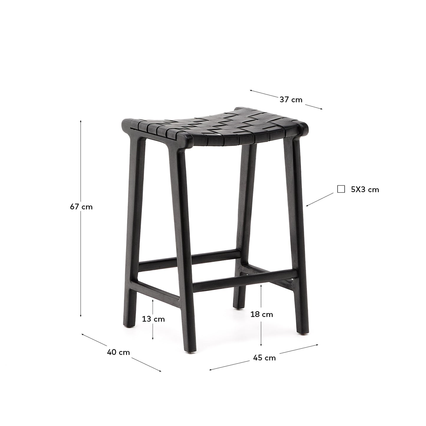 Kave Home Calixta barkruk H67 Black