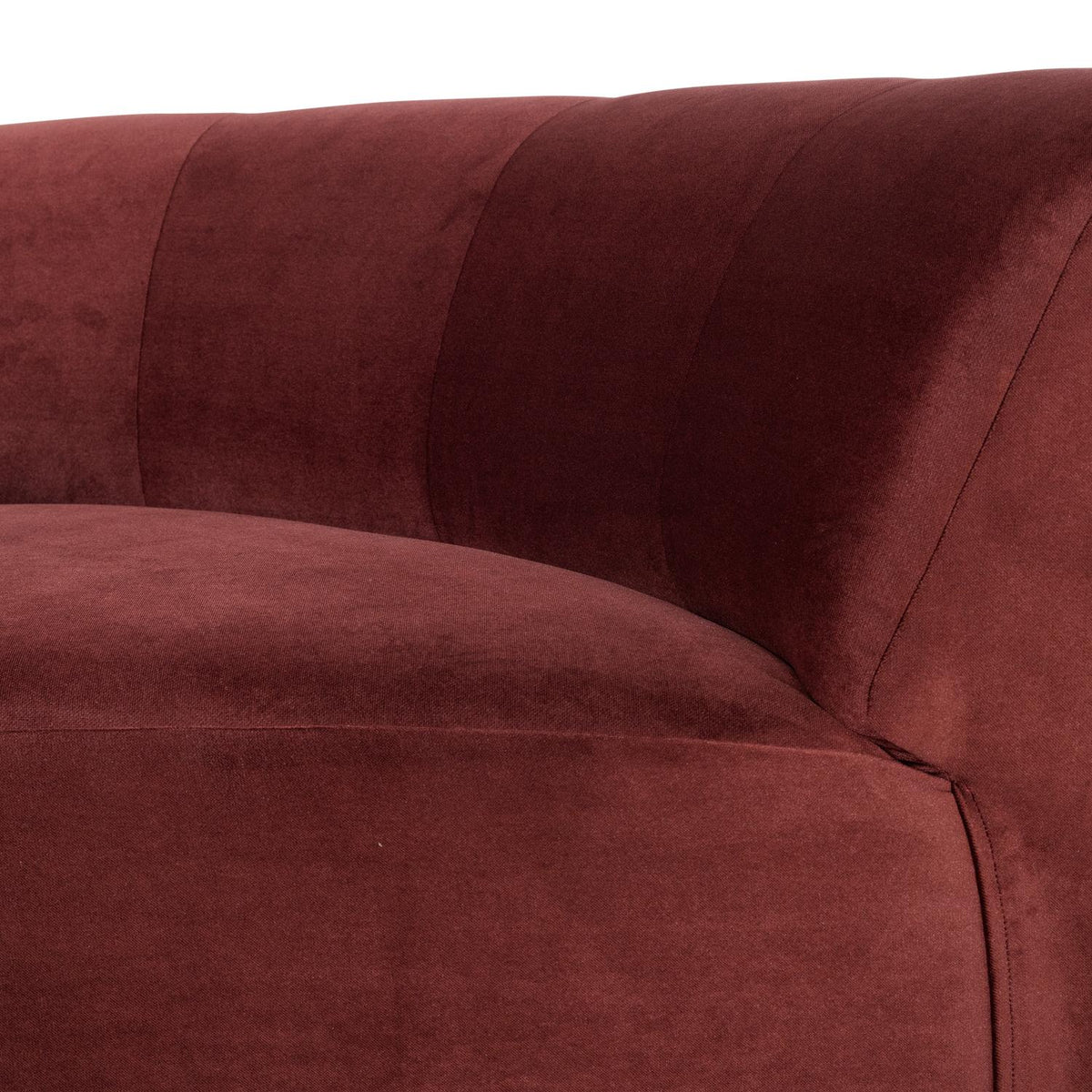 WOOOD Mojo Base bank hoekelement rond velvet Kastanjebruin
