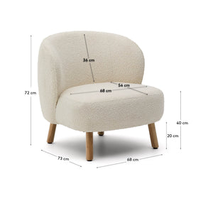 Kave Home Ulit fauteuil White naturel