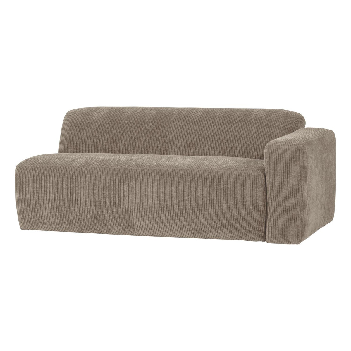 WOOOD Mojo Base 2-zits bank arm rechts rib Donkerzand