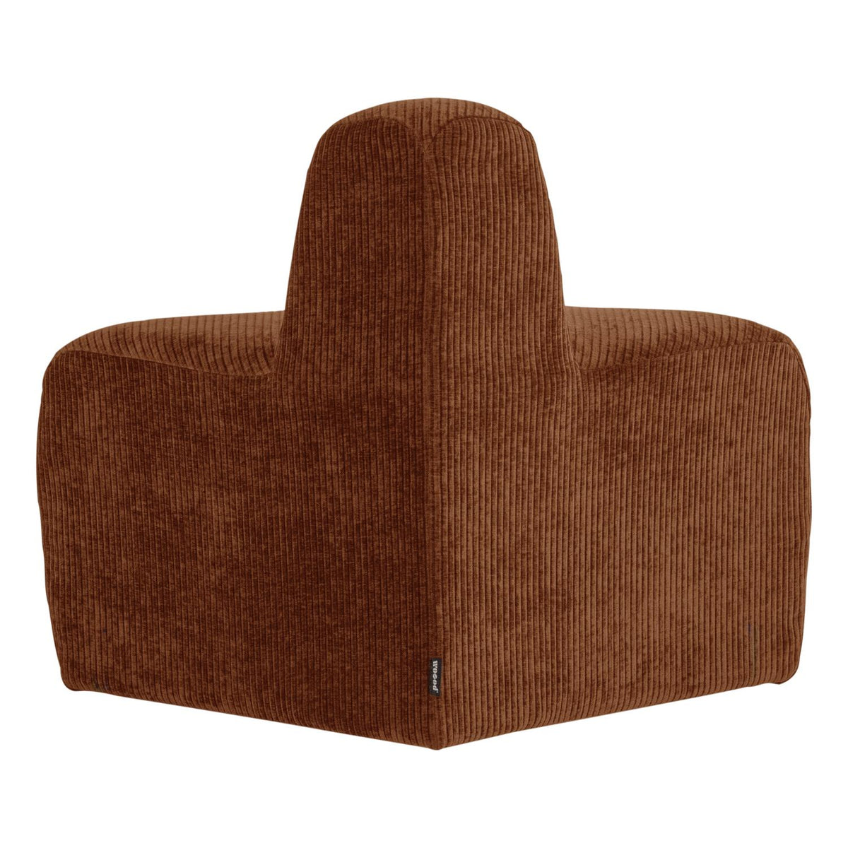 WOOOD Mojo Base eetbank hoek rond rugleuning rib Roestbruin