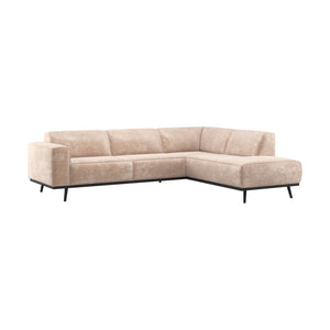 WOOOD Statement hoekbank rechts Chenille Velvet Naturel