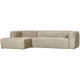 WOOOD Bean hoekbank links Structure Velvet Buttermilk
