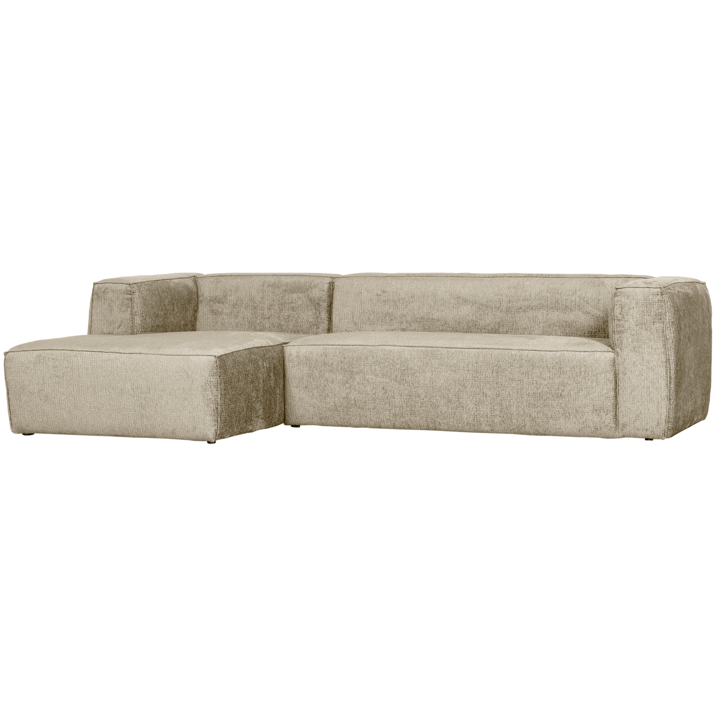 WOOOD Bean hoekbank links Structure Velvet Buttermilk