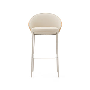 Kave Home Eamy barkruk H77 kunstleer White/Beige