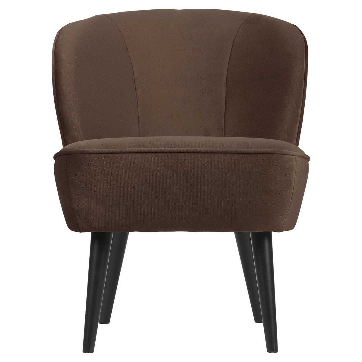 WOOOD Sara fauteuil velvet Donkerbruin