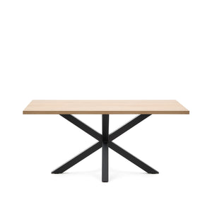 Kave Home Argo eettafel rechthoek 160x100 cm Natural/Black