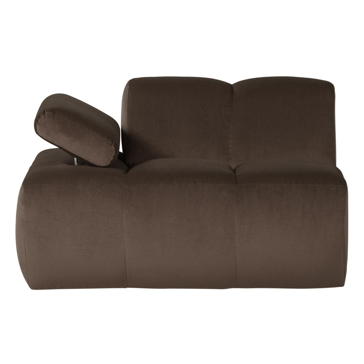 WOOOD Mojo 1-zits bank arm links velvet Bruin