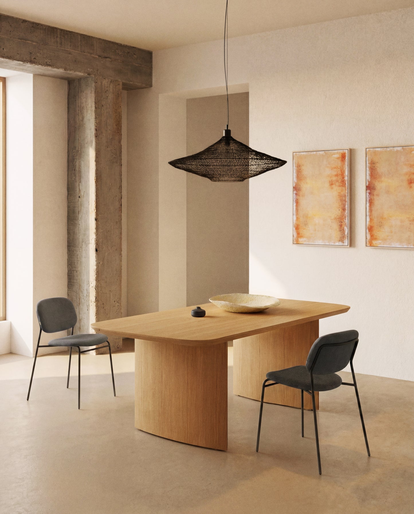 Kave Home Meli eetkamerstoel chenille Grey