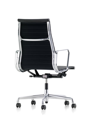 Vitra Eames Aluminium EA 119 bureaustoel draaibaar Premium Leather Nero
