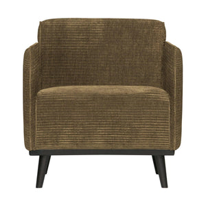 WOOOD Statement fauteuil met arm Ribstof Olijfgroen