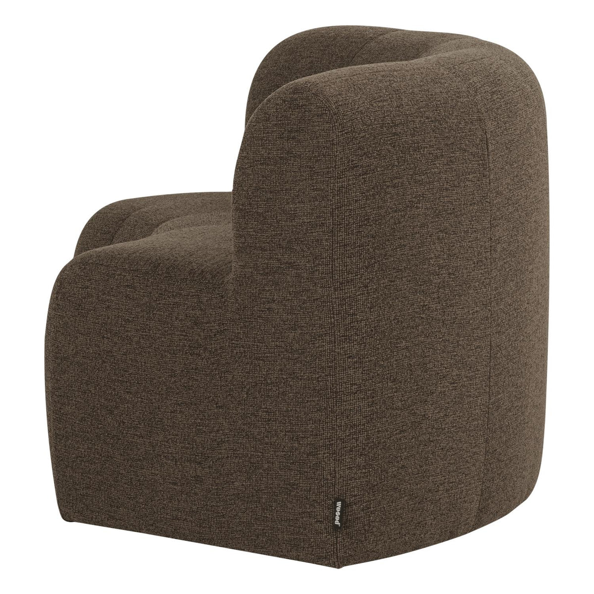 WOOOD Mojo Base eetbank halfronde hoek rugleuning bouclé Bruin