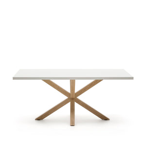 Kave Home Argo eettafel rechthoek 180x100 cm White/Natural