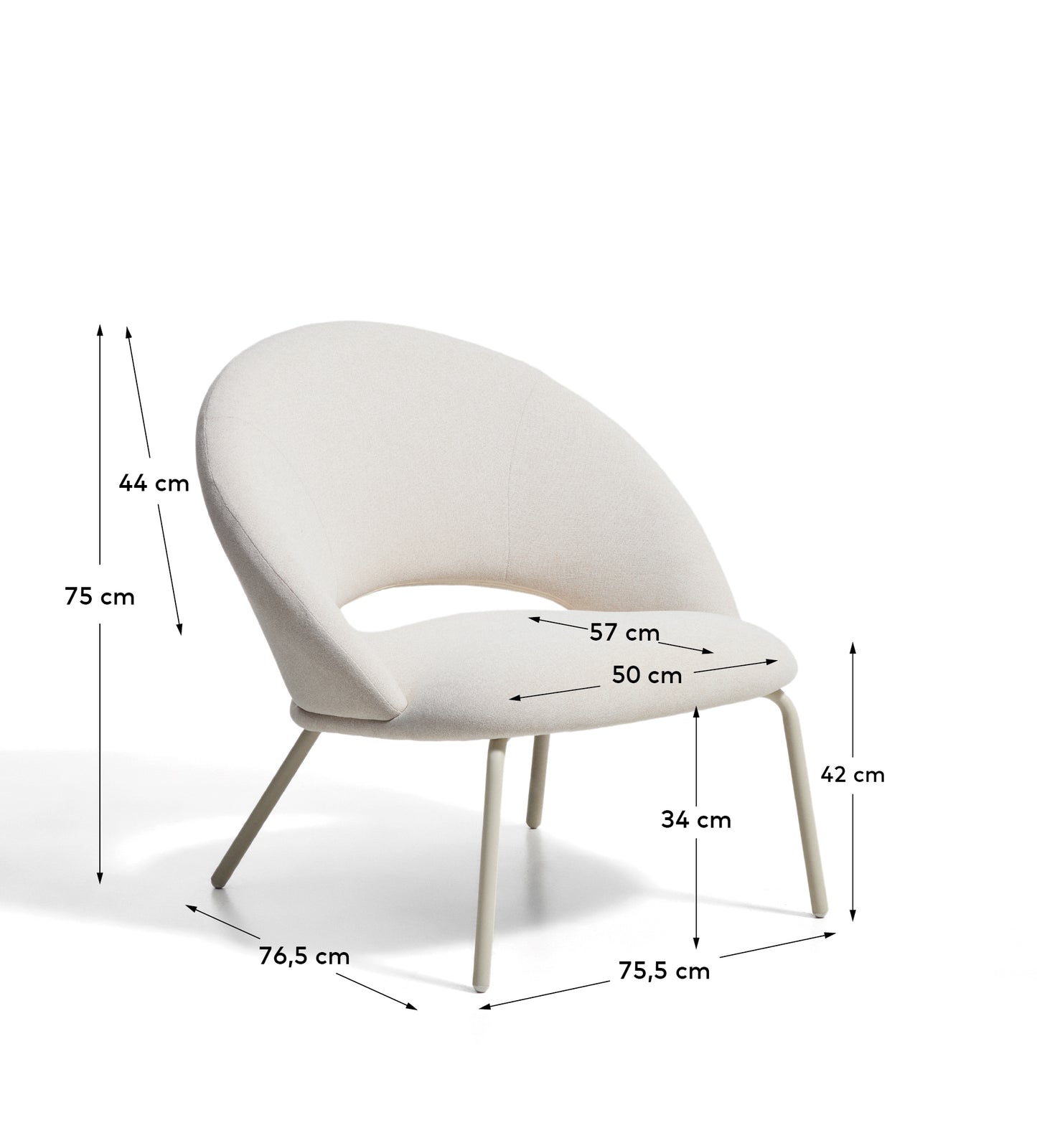 Kave Home Bonali fauteuil chenille Beige