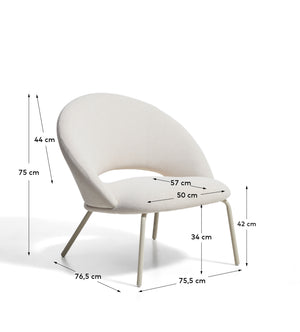 Kave Home Bonali fauteuil chenille Beige