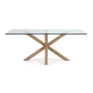 Kave Home Argo eettafel rechthoek 200x100 cm Clear/Natural