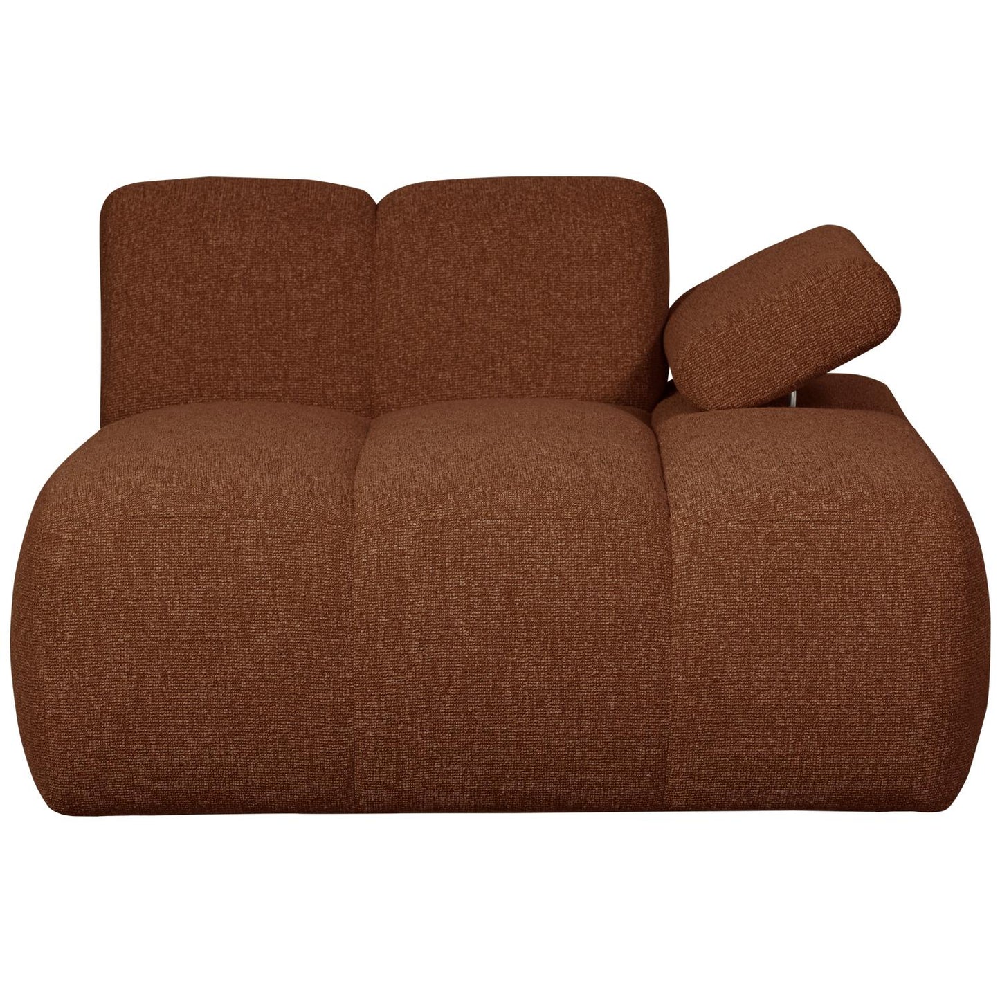 WOOOD Mojo chaise longue bank arm rechts bouclé Roestbruin Melange