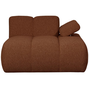 WOOOD Mojo chaise longue bank arm rechts bouclé Roestbruin Melange