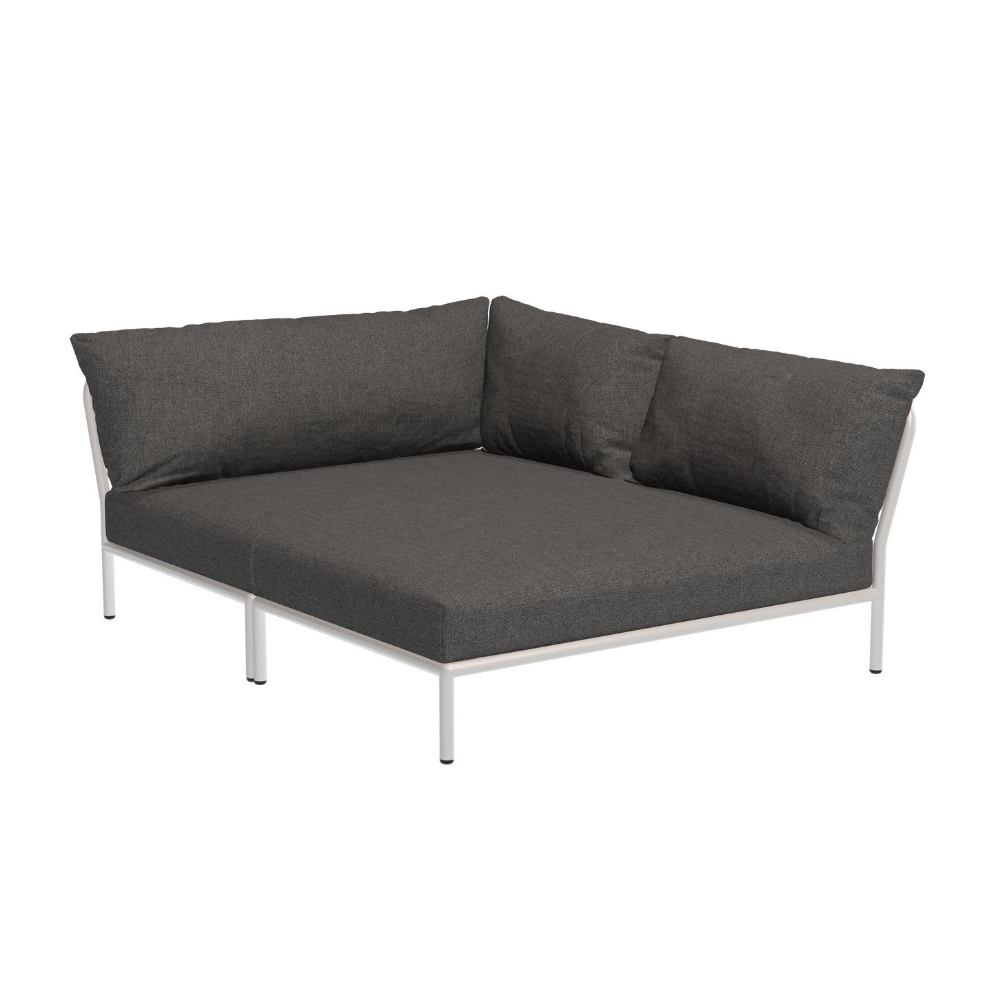 Houe Level 2 Cozy tuinbank module rechts Dark Grey/Muted White