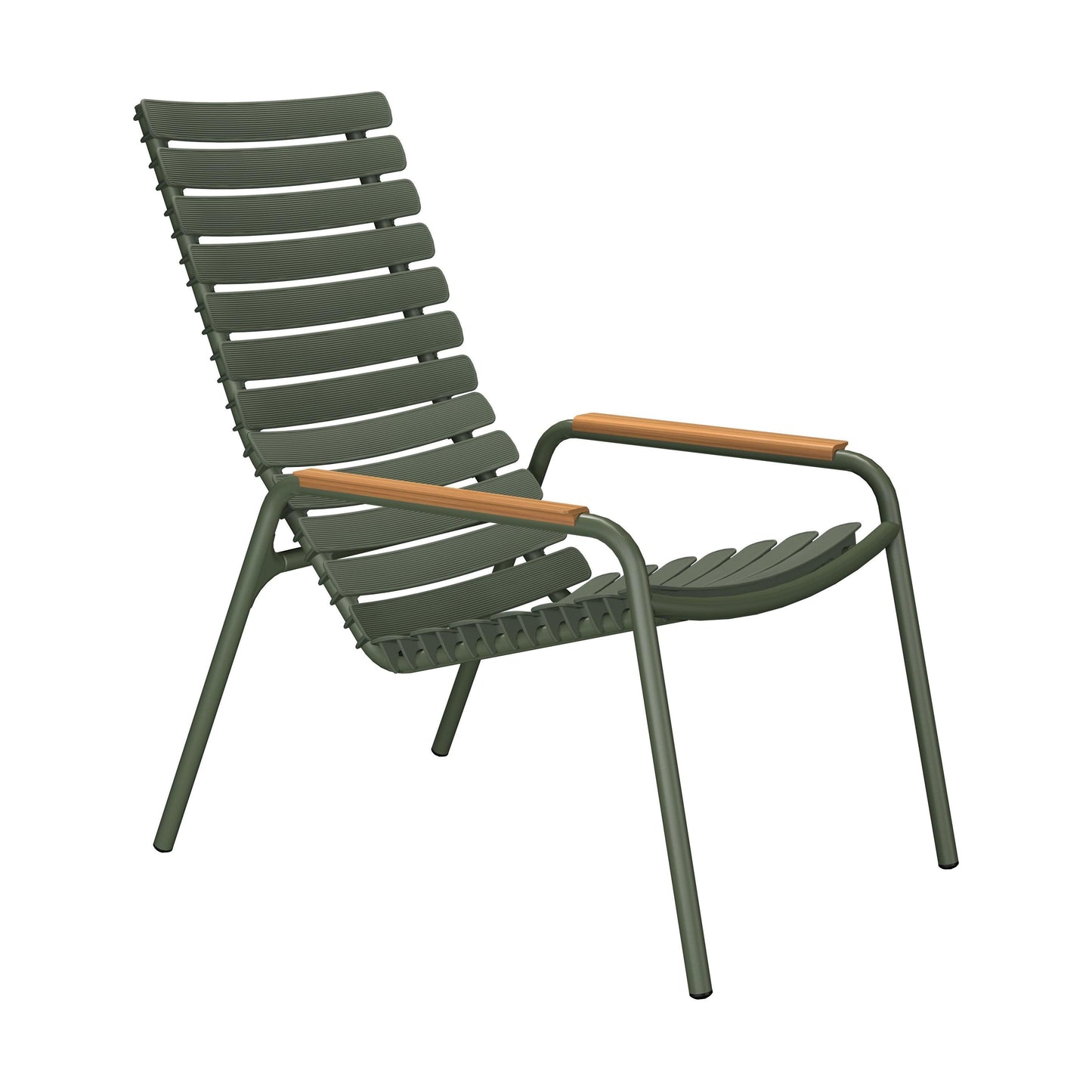 Houe ReClips loungestoel met arm bamboo Olive Green