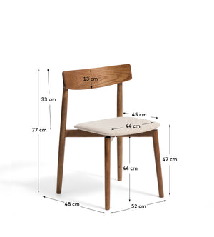 Kave Home Evera eetkamerstoel chenille Grey/Brown