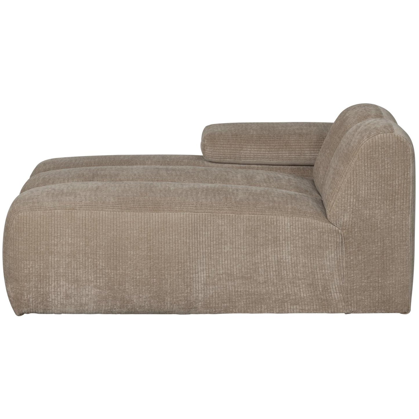 WOOOD Mojo chaise longue bank arm links ribstof Donkerzand