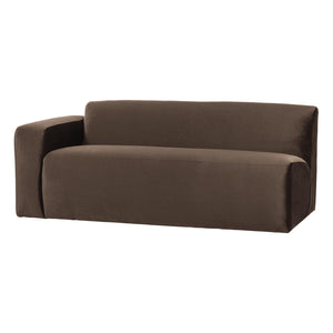 WOOOD Mojo Base 2-zits bank arm links velvet Bruin