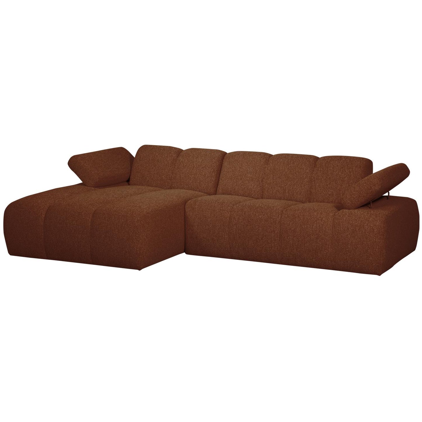 WOOOD Mojo chaise longue bank links bouclé Roestbruin Melange