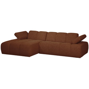 WOOOD Mojo chaise longue bank links bouclé Roestbruin Melange