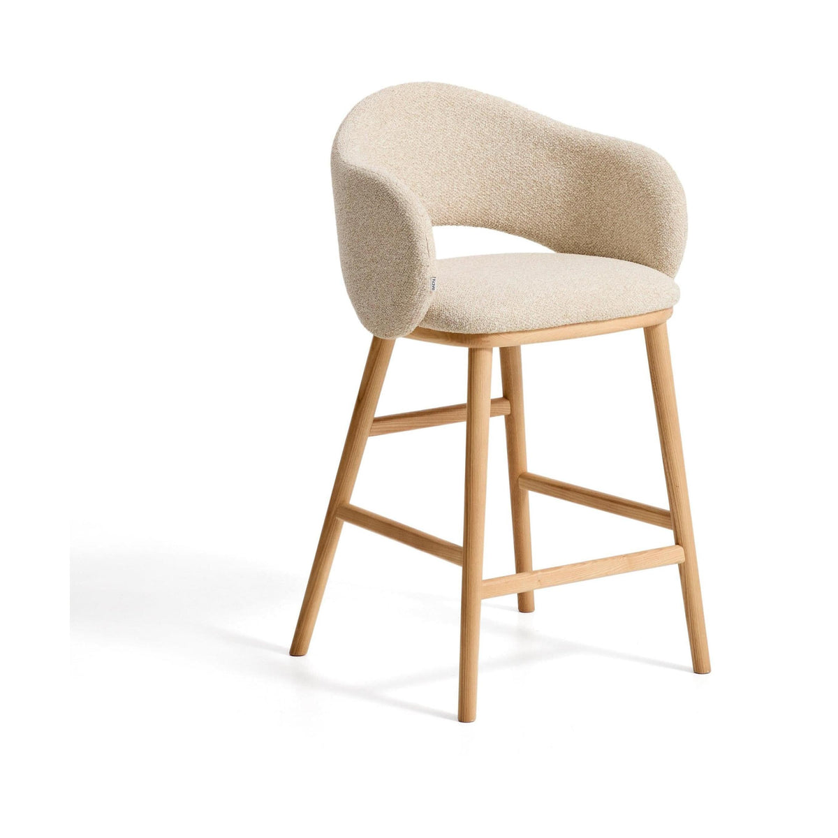 Kave Home Maina barkruk H65 dik chenille Beige naturel