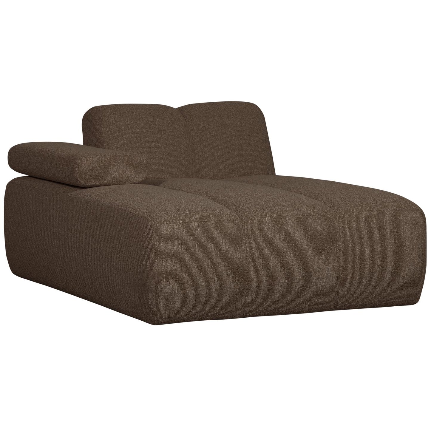 WOOOD Mojo chaise longue bank arm links bouclé Bruin Melange
