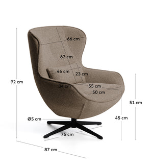 Kave Home Sorile fauteuil chenille Brown