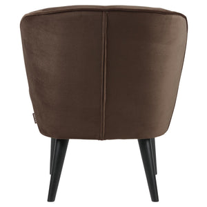 WOOOD Sara fauteuil velvet Donkerbruin